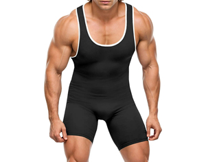 Traje de Lucha Libre Unisex Negro de Alta Calidad, Personalizado con Logotipo, Traje de Spandex Suave para Gimnasio, Boxeo, Levantamiento de Pesas, OEM - Product Image 1