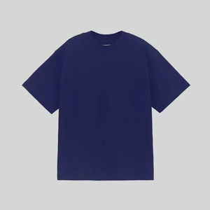 Nouveau T-shirt tendance à épaules tombantes, coupe ample et oversize, en jersey de coton teint uni 120g, décontracté et court pour hommes - Product Image 4