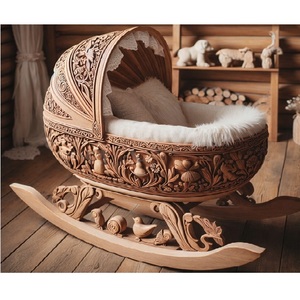 Maharaja estilo teca madera bebé columpio cuna gran oferta personalizado tradicional tallado teca madera bebé Palna fabricantes Reino Unido - Product Image 1