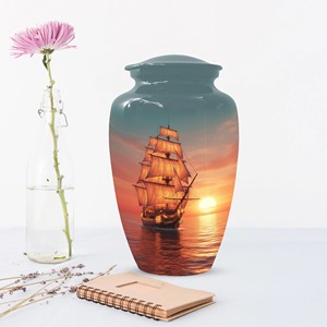 Black Koi Fish Water Wave Memorial Cremation <b>Urn</b> for Adult Ashes Durable <b>Large</b> Aluminium Funeral Cremation <b>Urn</b> For Human Ashes - Product Image 2