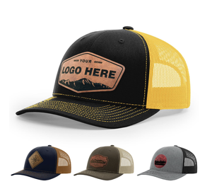 หมวกแก๊ปทรง Trucker 5 ชิ้น ผลิตในเวียดนาม หมวกตาข่ายปีกโค้ง สำหรับผู้ชายและผู้หญิง ปักโลโก้หนังตามสั่ง - Product Image 2