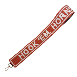 Sangle en toile Fork'Em Devil réglable, poignée d'épaule tendance, marron et jaune, avec texte - Product Image 2