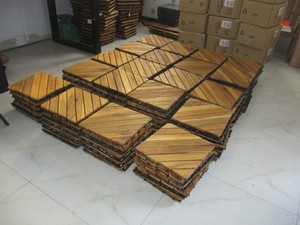 Baldosas de acacia entrelazadas DIY de 300*300 mm para decoración interior y exterior del hogar, jardín, terraza y patio trasero. - Product Image 2