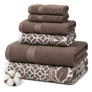 Serviette de bain en coton pur jacquard teint en fil, séchage rapide, douce, très absorbante, pour la maison et l'hôtel - Product Image 5