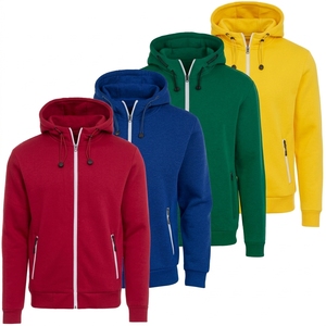 Sudadera con capucha de invierno para hombre, de forro polar Sherpa grueso, con cremallera completa, color liso, antiarrugas, corte regular, ecológica, al por mayor - Product Image 5