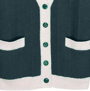 Pull en tricot unisexe de haute qualité à col en V, couleur unie, style scolaire automne-hiver, cardigan à boutons, design personnalisé pour femmes et hommes - Product Image 4