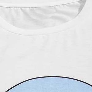 Polyester/Cotton Slim Fit Breathable Summer Short Sleeves Crew Neck White <b>Twinset</b> T-Shirts and Shorts Sets - Product Image 3