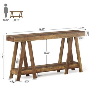 Two-Level Storage Console <b>Table</b> As <b>Sofa</b> <b>Side</b> <b>Table</b> Entrance <b>Table</b> or Corridor <b>Table</b> - Product Image 4