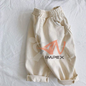 NUEVOS Pantalones Largos de Algodón 100% para Niños, Overoles con Costuras, Pantalones de Cintura Elástica para Niños y Niñas - Product Image 3