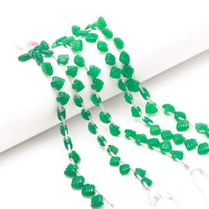 Cuentas de ónix verde natural en forma de hoja, cuentas de piedras preciosas talladas a mano para la fabricación de joyería, 10-11 mm, 8 pulgadas, ónix verde, suministro al por mayor. - Product Image 5