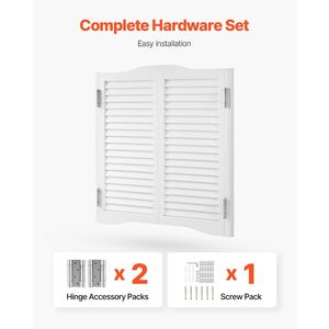 Porte a Battente per Interni in Legno di Pino Premium, 32"W X 36"H, con Parte Superiore Arcuata, Kit di Cerniere e Accessori, Porte Doppie a Battente Stile Saloon - Product Image 6