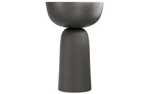 Table basse moderne Statement Surface avec base côtelée, mobilier de salon minimaliste, design durable, finition noire - Product Image 6