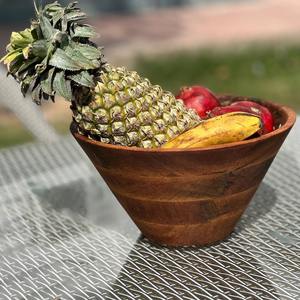 Tazón de Ensalada de Madera Hecho a Mano, Apto para Alimentos, Diseño en Forma de Cono, Acabado Natural Pulido, Clásico para Servir Ensaladas y Aperitivos en Fiestas - Product Image 1
