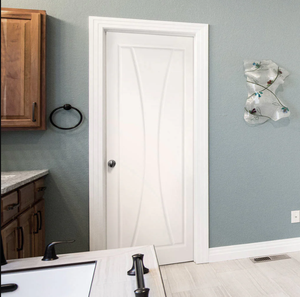 Puerta de Entrada de Madera Compuesta de Diseño Innovador, Impermeable y Resistente a las Grietas, para Dormitorio de Apartamento, Tallado CNCTeak, Interior Sólido de WPC - Product Image 2