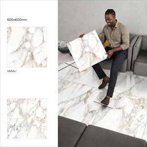 Diseño de Mármol Azul Bianco, Baldosas de Porcelana Nano Pulida de 600x600mm y 20mm, Colección de Pisos Brillantes GVT para Baño - Product Image 6