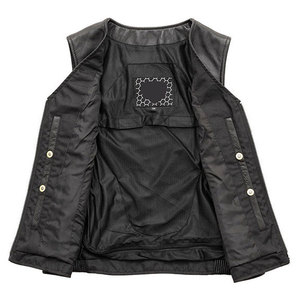 Chaleco Casual de Cuero para Mujer Salva, Cuello en V, Cierre de Cremallera, Bolsillos Decorativos, Color Sólido, Largo Regular, Impermeable - Product Image 2
