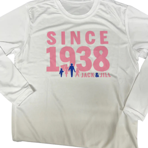 T-shirt à manches longues rose imprimé Dri-Fit pour jeunes, anti-transpiration, performance athlétique, vêtements de sport, tenue active - Product Image 1