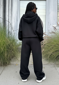 Conjunto Deportivo de 2 Piezas para Mujer Casly Lamiit, Invierno, con Cierre, Pantalones Anchos para Correr, Traje Deportivo de Viaje, 100% Algodón - Product Image 2