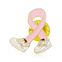 Épinglette personnalisée en métal émaillé souple, ruban rose du cancer, unique, minimaliste, durable, abordable, directement de l'usine