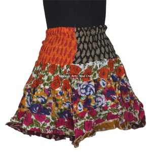 New 2026 <b>Patchwork</b> Mini Rara <b>Skirt</b> Hippy Boho Festival Gypsy Vintage Indian Boho Hippie Mini Length Patch Work Cotton Mini <b>Skirt</b> - Product Image 3