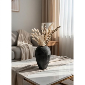 Florero Moderno de Metal Plateado con Diseño Acanalado, Elegante Centro de Mesa para Sala de Estar y Decoración de Bodas, Estilo Nórdico, Maceta Alta - Product Image 2