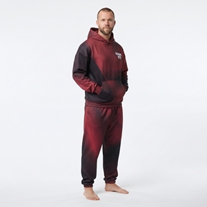 Conjunto de Sudadera con Capucha y Pantalones Deportivos Estampados para Hombre, Corte Holgado, 100% Poliéster, Sublimación, Logotipo Personalizado - Product Image 1