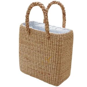 Sac à vin en jacinthe d'eau tissé à la main : Sac de pique-nique isotherme pour 3 bouteilles - Product Image 2