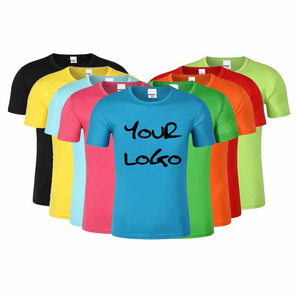 เสื้อยืดโพลีเอสเตอร์คุณภาพสูงแบบขายส่ง เป็นมิตรกับสิ่งแวดล้อม พิมพ์ลายสกรีน ปรับแต่งได้ สีขาว ดำ น้ำเงิน เสื้อยืดเปล่า - Product Image 1