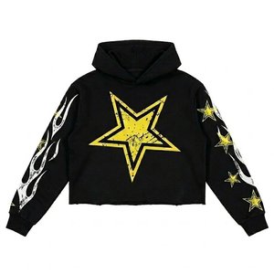 Nouvel ensemble sweat à capuche et short noir style flamme pour homme, tenue streetwear 2 pièces, survêtement décontracté et sportif, vêtement de mode - Product Image 2