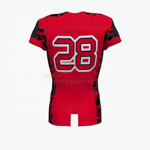 เสื้อเจอร์ซีย์อเมริกันฟุตบอลสีแดงลายพรางสำหรับผู้หญิง คอวี แขนสั้น ระบายเหงื่อได้ดี ทรงพอดีตัว ผลิตจากโพลีเอสเตอร์ - Product Image 5