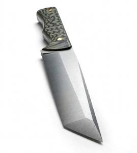 Outil de préparation pour le camping en acier à haute teneur en carbone, forgé à la main, à profil géométrique, avec manche en Micarta stratifié - Product Image 2
