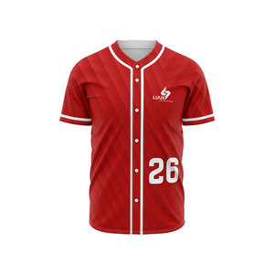 Custom Logo Breathable Quick Dry Unisex Adult Team Baseball/Softball Jerseys 100% Polyester Heat Transfer Printed Jerseys - Product Image 2
