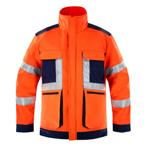 Custom Reversible Hi Vis Winter <b>Jacket</b> Quilted Reflective Safety Microfiber Anti-Bacterial Men's Workwear Road <b>Construction</b> <b>Work</b> - Product Image 4