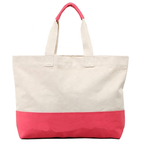 Sac fourre-tout en coton à grande capacité avec logo personnalisé, sac de plage promotionnel d'été, fermeture éclair, rayé, écologique, seau à deux poignées - Product Image 1