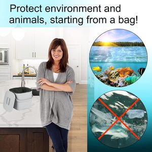 ถุงขยะแบบมีเชือกผูกและถุงใส่ขยะชนิด PE รีไซเคิลได้ ใช้แล้วทิ้ง ซักล้างได้ พิมพ์ลายได้ ปรับแต่งขนาด/ความจุได้ - Product Image 4