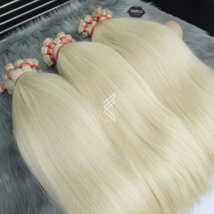 ผมต่อสำหรับ100% ผมสีบลอนด์อ่อนสุด40นิ้ว200กรัมต่อผมมนุษย์ผมดิบ - Product Image 2