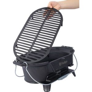 100% in ghisa smaltata piccola griglia portatile da esterno a carbone da tavolo ovale in ghisa resistente griglia Hibachi campeggio - Product Image 3