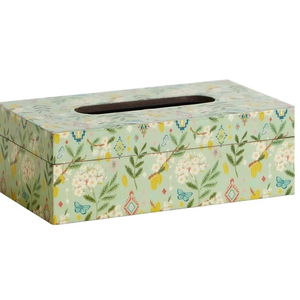 Caja de pañuelos de madera con estampados pintados y lacados, moderna y de última generación, caja de servilletas esmaltada de blossom craft india - Product Image 1
