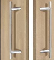 Gagang Pintu Kayu Bentuk D Aluminium Stainless Steel Hitam Tarikan Gagang Pintu Kaca Desain Modern 5 Tahun Garansi Kamar Mandi Luar Ruangan