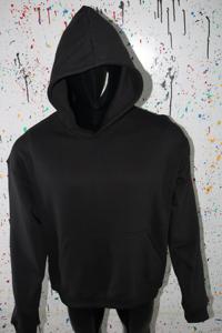 Sudadera con capucha negra de 450 GSM con logotipo personalizado bordado/impreso, corte holgado para hombres, mujeres y unisex. - Product Image 3