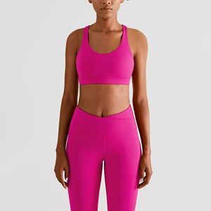 Sujetador Deportivo Personalizado de Fábrica al por Mayor, Transpirable y Cómodo, de Alta Intensidad en Cuatro Direcciones, para Yoga, de Secado Rápido, Tops de Nailon y Spandex - Product Image 3