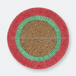 Ensemble de dessous-de-verre ronds en bois, diamètre 300 mm, tapis antidérapants, épaisseur 6 mm, design solide, accessoires de table - Product Image 2