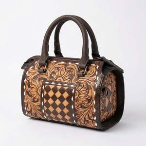 กระเป๋าเดินทางหนังแท้ 100% รุ่น Speedy Duffle คุณภาพสูง กระเป๋าสะพายสุดสัปดาห์ลายตารางสไตล์วินเทจ สำหรับการเดินทาง - Product Image 5