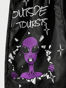SELF INDUSTRIES Quick Dry 100% Cotton Worsted Heat Transfer Printed Drawstring Mid Waist Hot Shorts Solid Mens Casual Shorts - Product Image 4