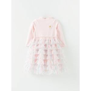 Robe coréenne OZKIZ pour enfants, robe en mousseline superposée Starlight pour filles, volants, pour 2-7 ans, mode enfantine en gros - Product Image 1