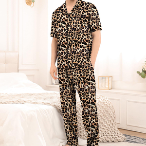Ensemble de pyjama en satin imprimé tendance pour hommes, vêtements de nuit de qualité supérieure pour hommes, toutes tailles disponibles - Product Image 2