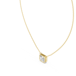 Collier en or massif 14 carats avec diamant de laboratoire taille émeraude, serti clos, 0,50-3,00 carats, DEF VVS, certifié IGI, pendentif de mariée ODM - Product Image 3