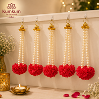 Perles artificielles indiennes en marigold, faites à la main, design Art Déco, taille personnalisée, décoration suspendue pour mariage, Diwali, Noël, maison