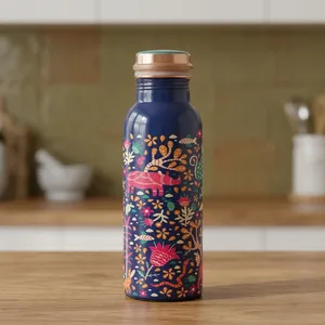 <b>750ml</b> Pure Copper Water <b>Bottle</b> for Everyday Hydration Reusable Drinking Flask for Office Home Travel Yoga and Wellness - Product Image 5