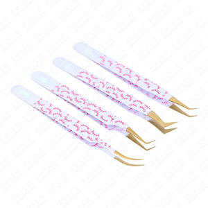 Juego de Pinzas Profesionales de Acero Inoxidable para Extensión de Pestañas con Puntas Curvas y Puntiagudas, Opciones de Logotipo y Color Personalizados - Product Image 2